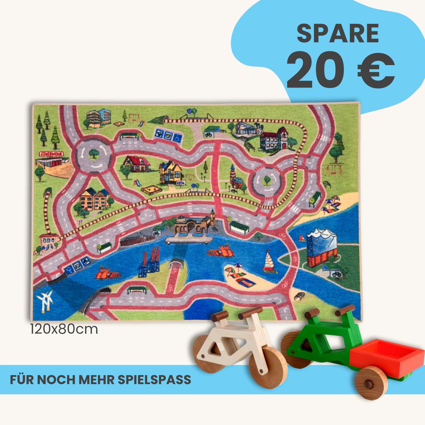 Spielteppich Hamburg 120x80cm im Starter-Set