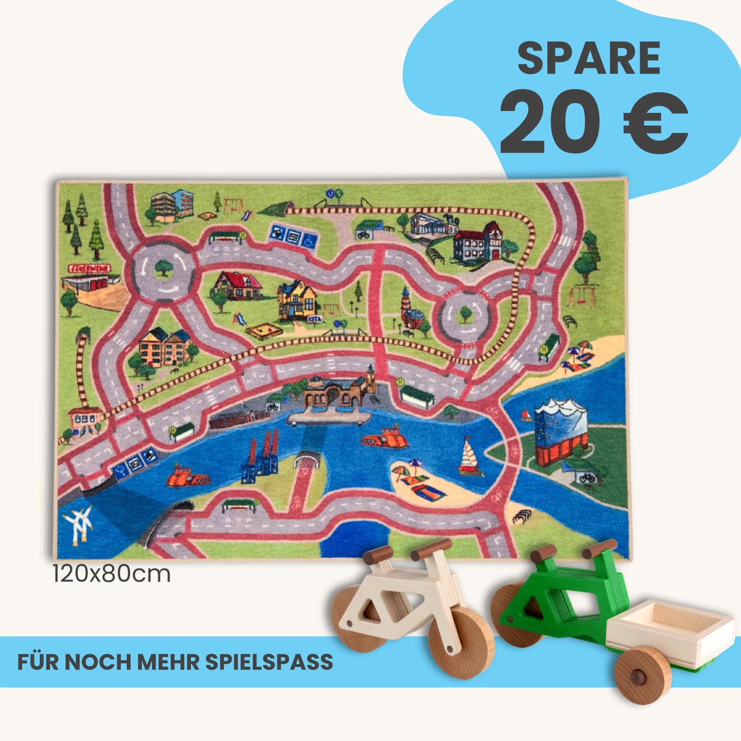 Spielteppich Hamburg 120x80cm im Starter-Set