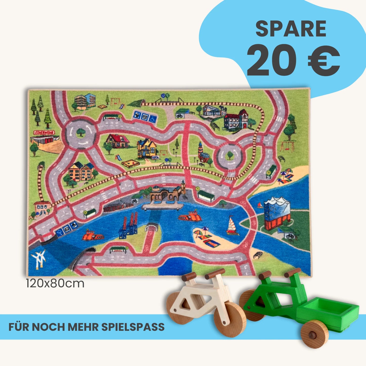 Spielteppich Hamburg 120x80cm im Starter-Set