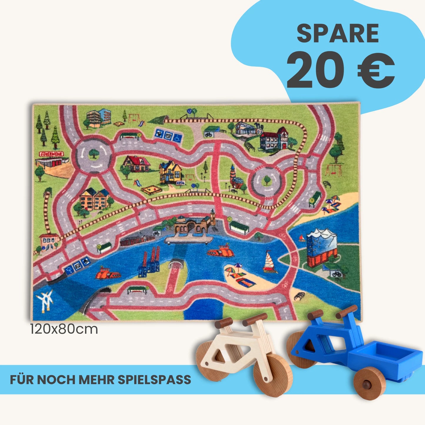 Spielteppich Hamburg 120x80cm im Starter-Set