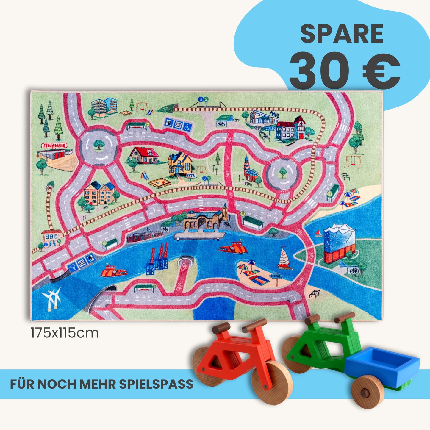 Spielteppich HAMBURG 175x115cm im Starter-Set