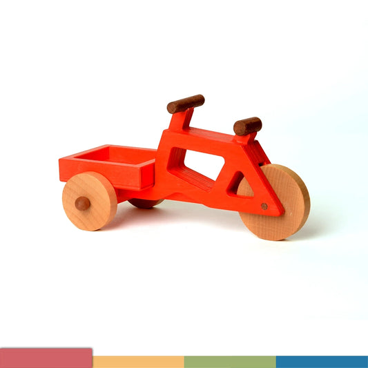 Das Spielwende-Spielzeuglastenrad mit flacher Box in rot