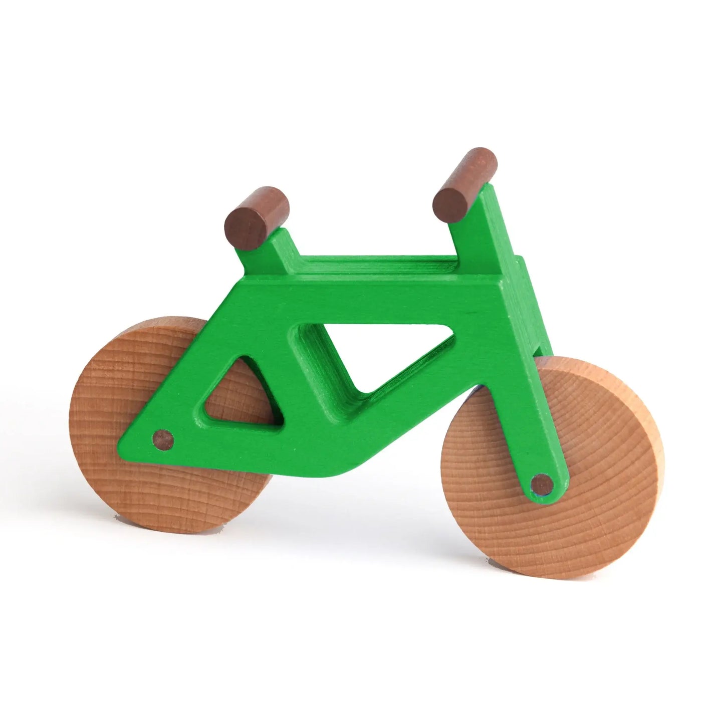 Spielwende Spielzeugfahrrad aus Holz grün