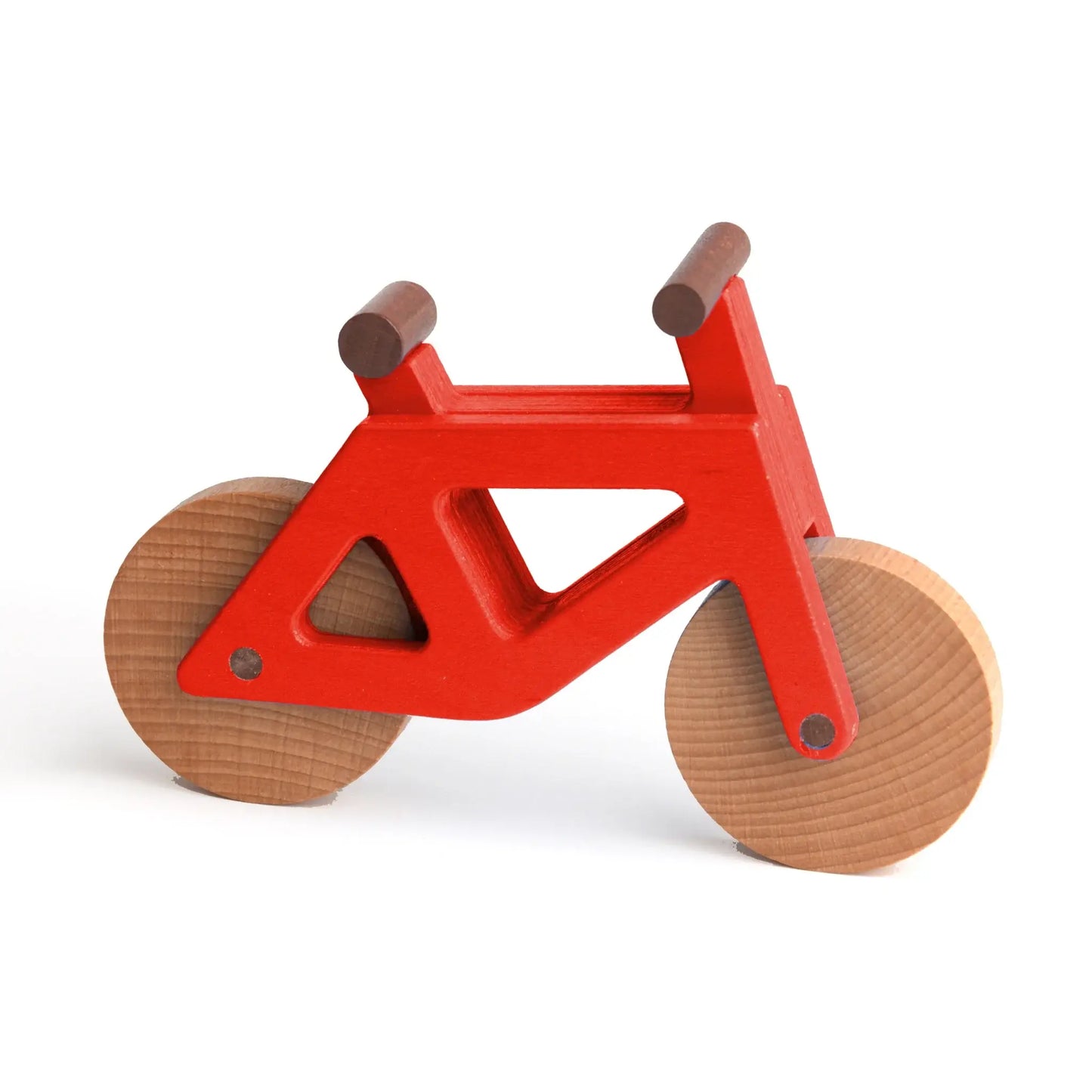 Spielwende Spielzeugfahrrad aus Holz rot