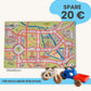 Spielteppich Berlin von Spielwende mit blauem Badge rechts oben "Spare 20€", rechts unten ein Spielzeugfahrrad und ein Lastenrad