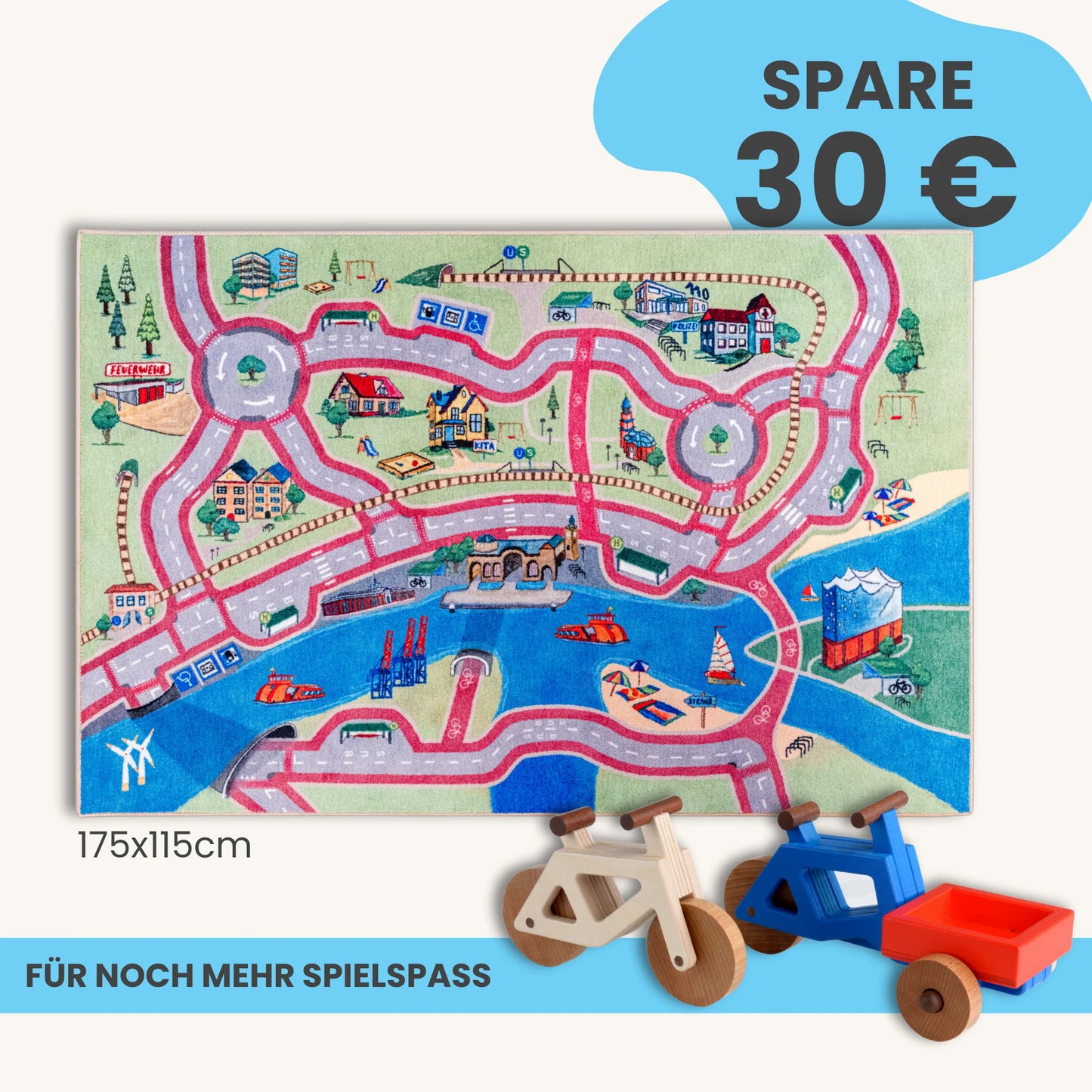 Spielteppich HAMBURG 175x115cm im Starter-Set