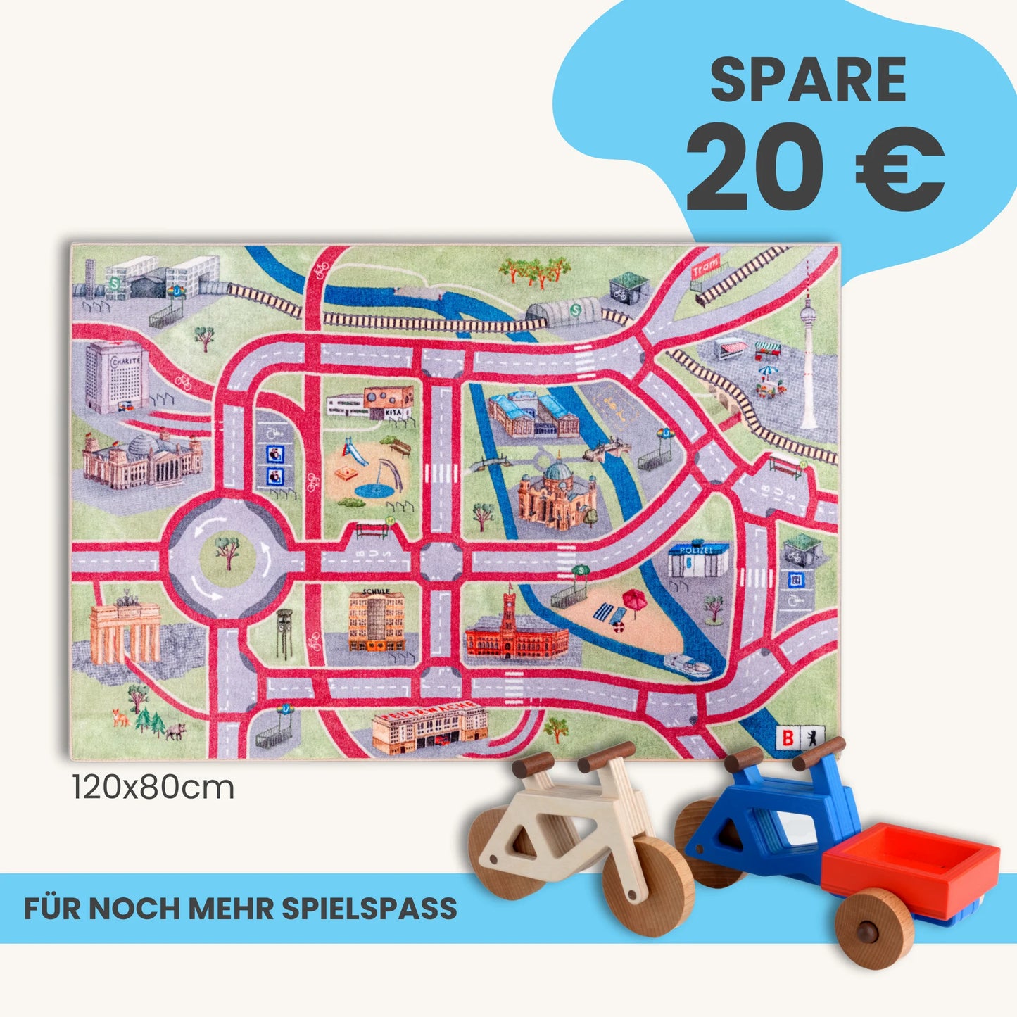 Spielteppich BERLIN 120x80cm im Starter-Set
