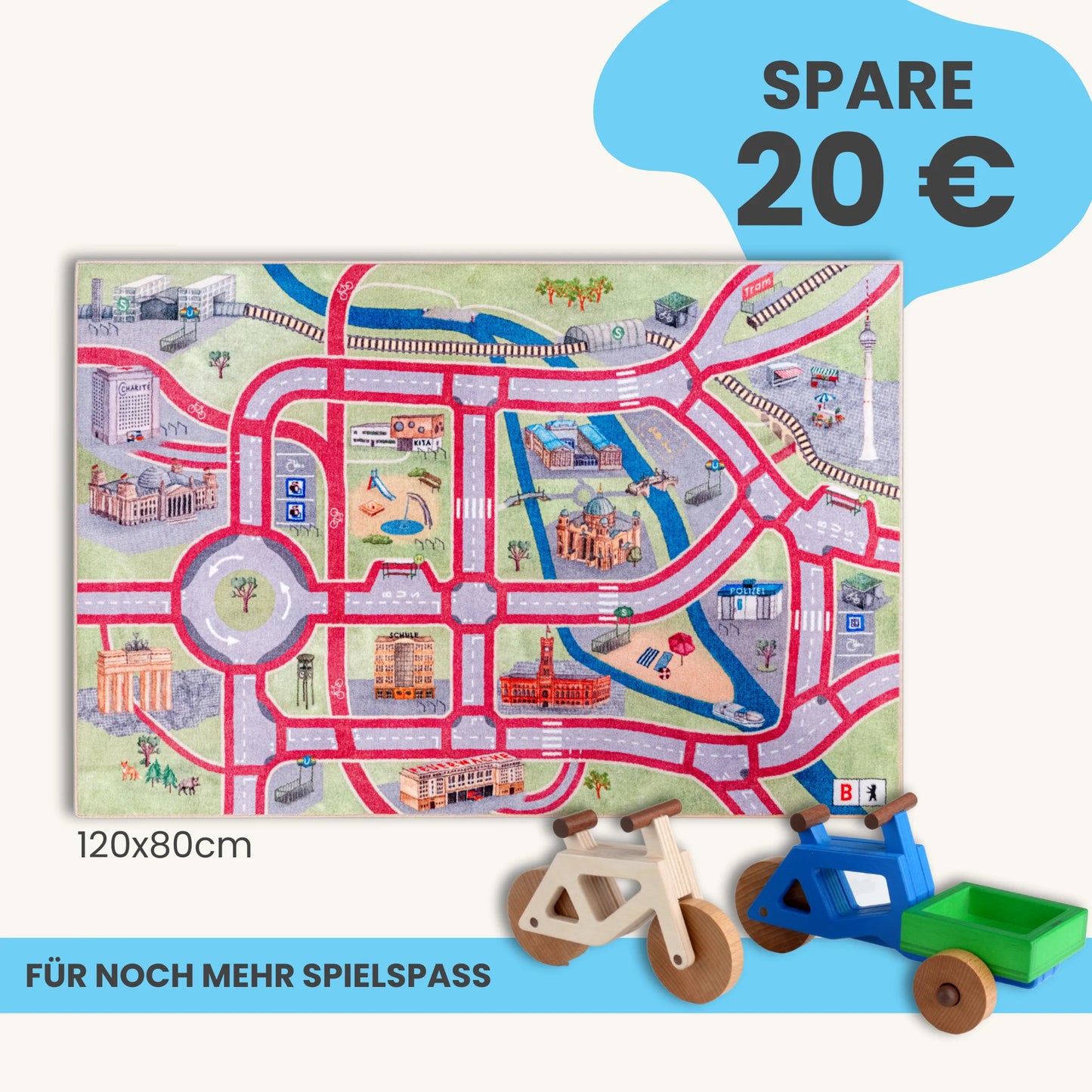 Spielteppich BERLIN 120x80cm im Starter-Set