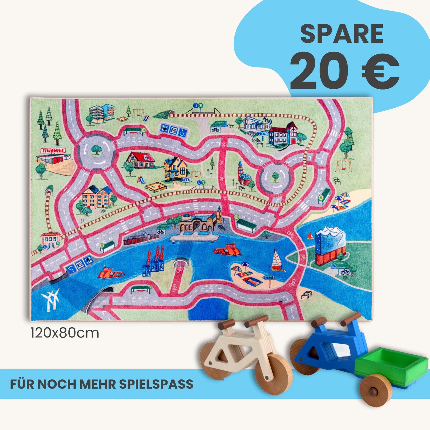 Spielteppich HAMBURG 120x80cm im Starter-Set