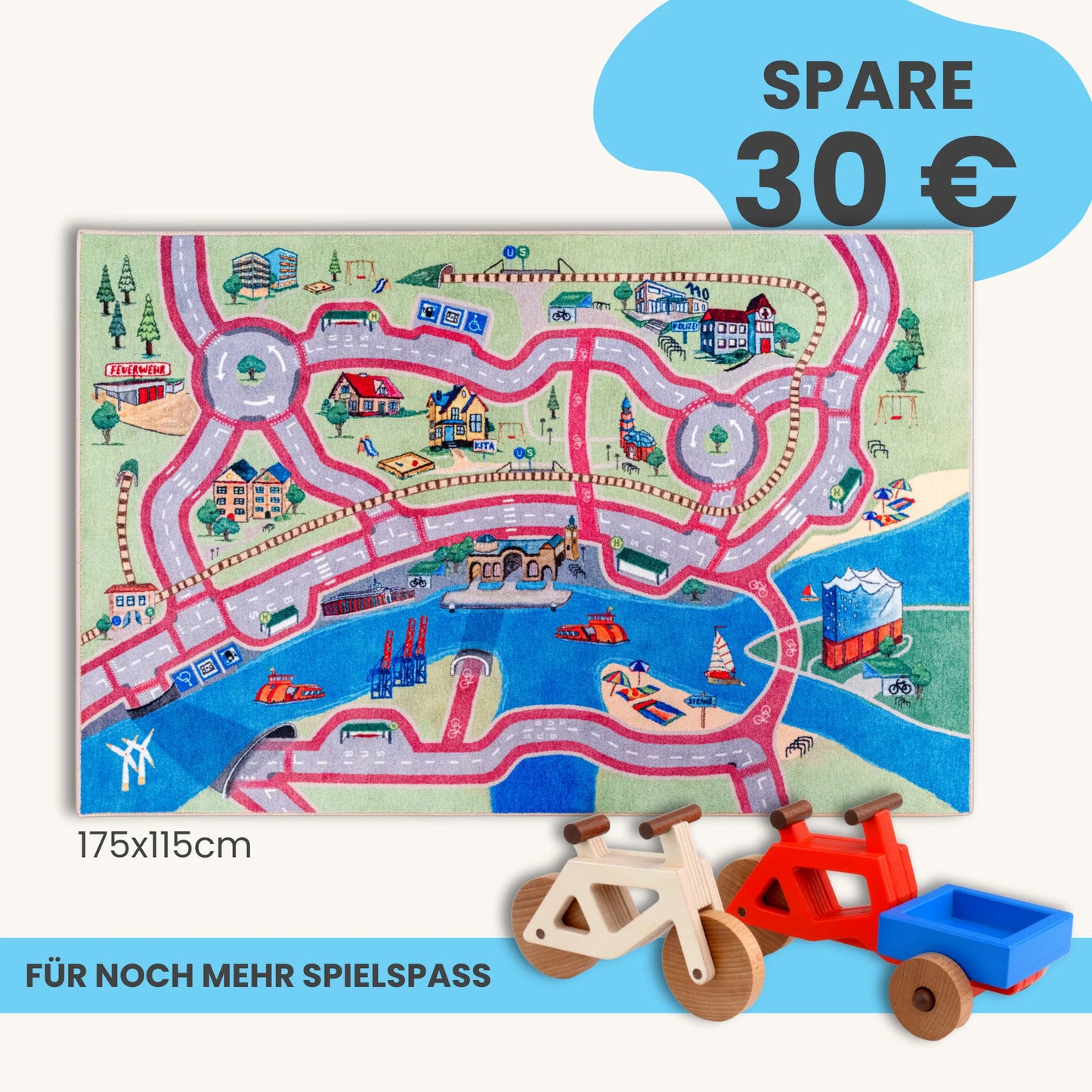 Spielteppich HAMBURG 175x115cm im Starter-Set