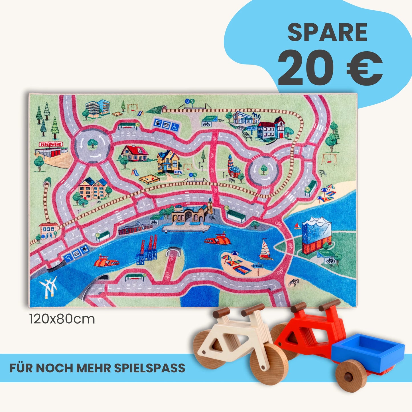 Spielteppich HAMBURG 120x80cm im Starter-Set