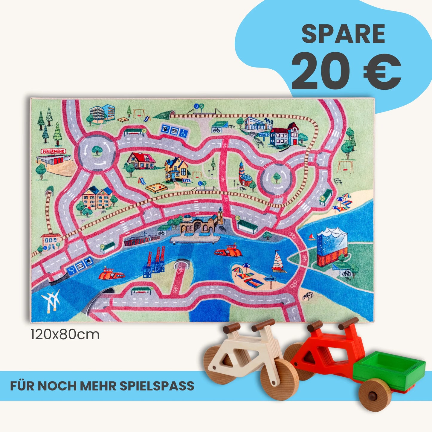 Spielteppich HAMBURG 120x80cm im Starter-Set