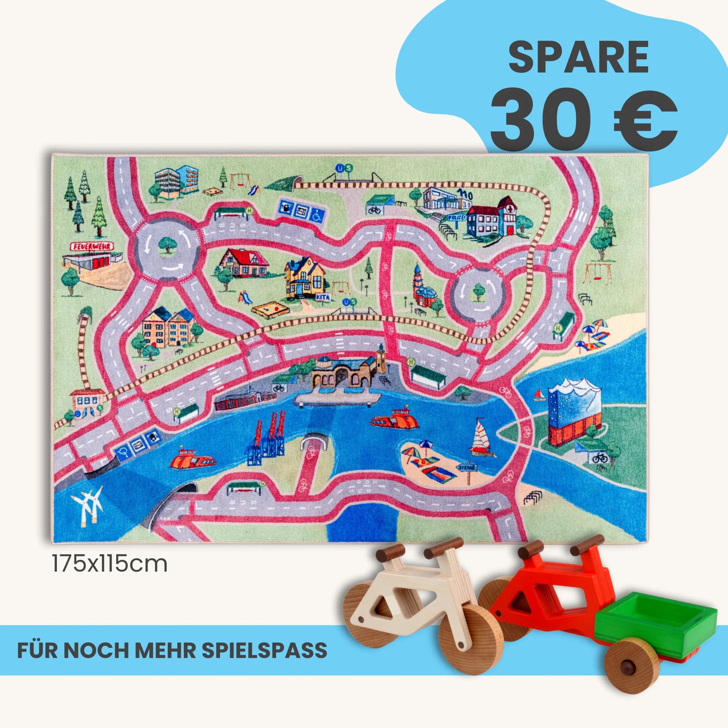 Spielteppich HAMBURG 175x115cm im Starter-Set