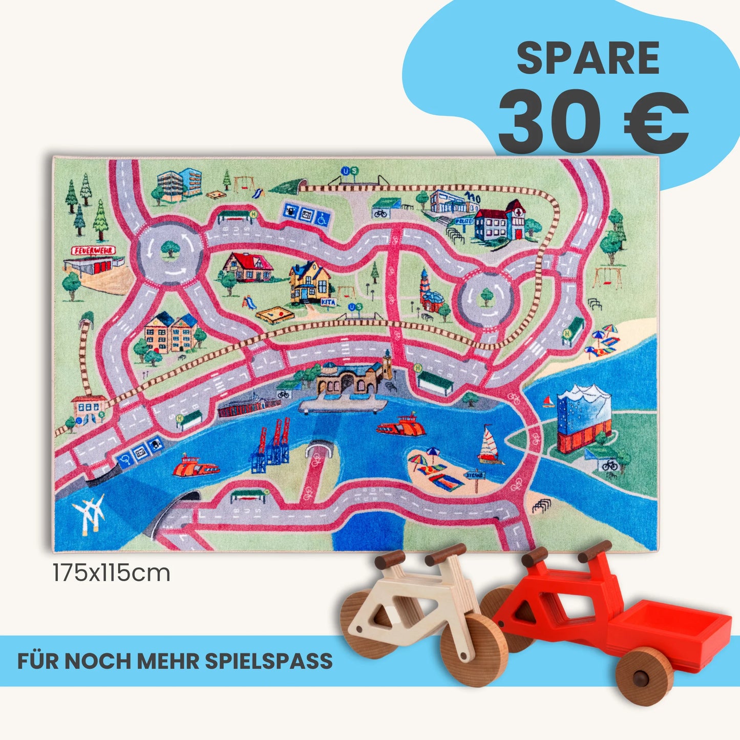 Spielteppich HAMBURG 175x115cm im Starter-Set