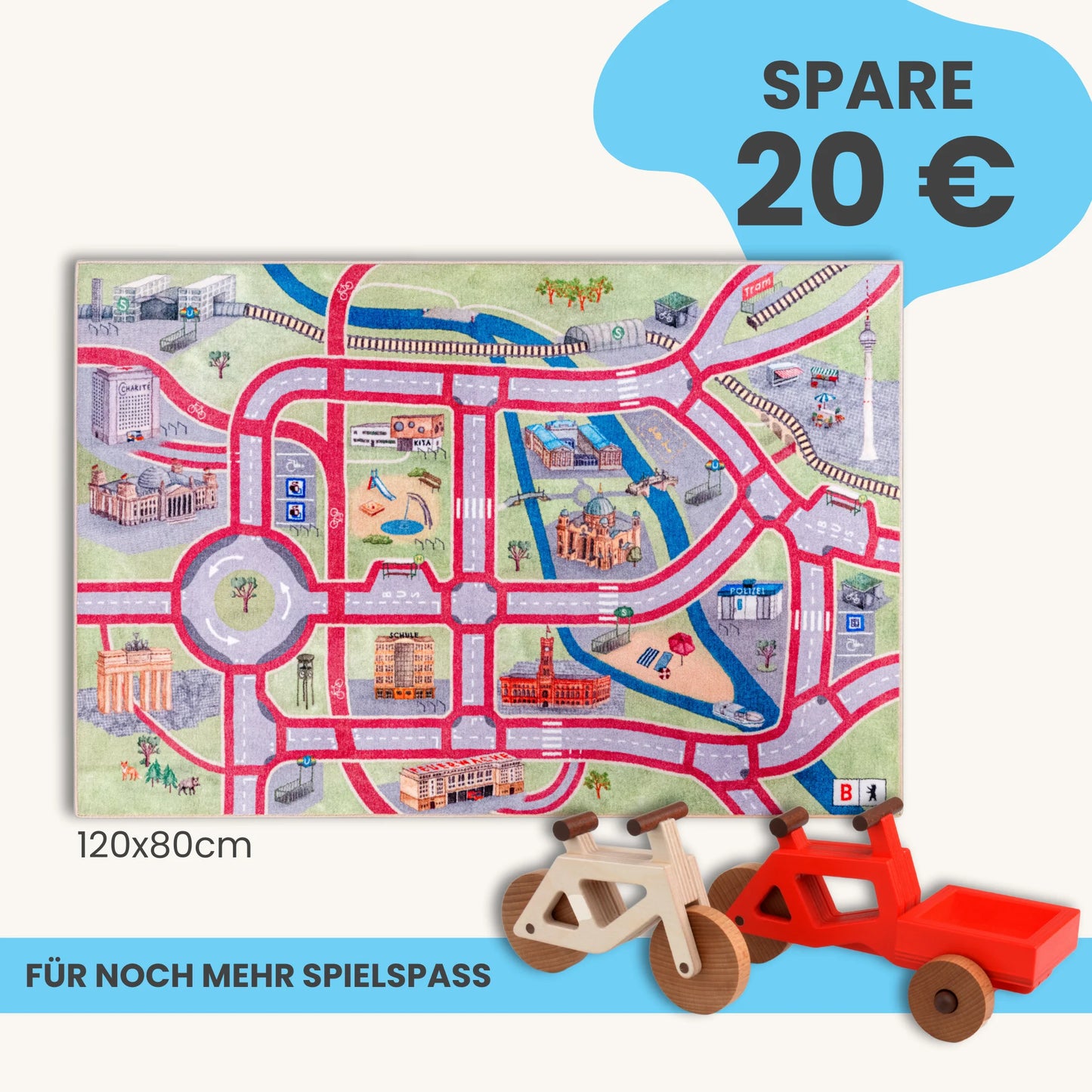 Spielteppich BERLIN 120x80cm im Starter-Set