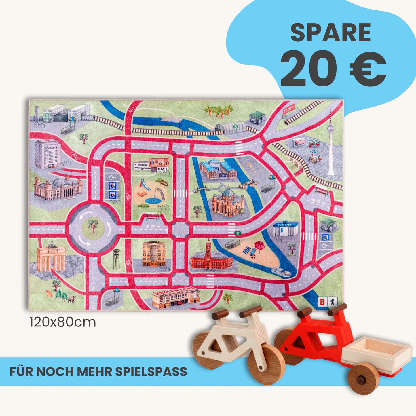 Spielteppich BERLIN 120x80cm im Starter-Set