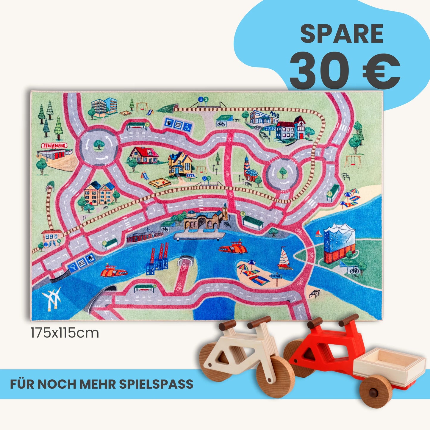 Spielteppich HAMBURG 175x115cm im Starter-Set