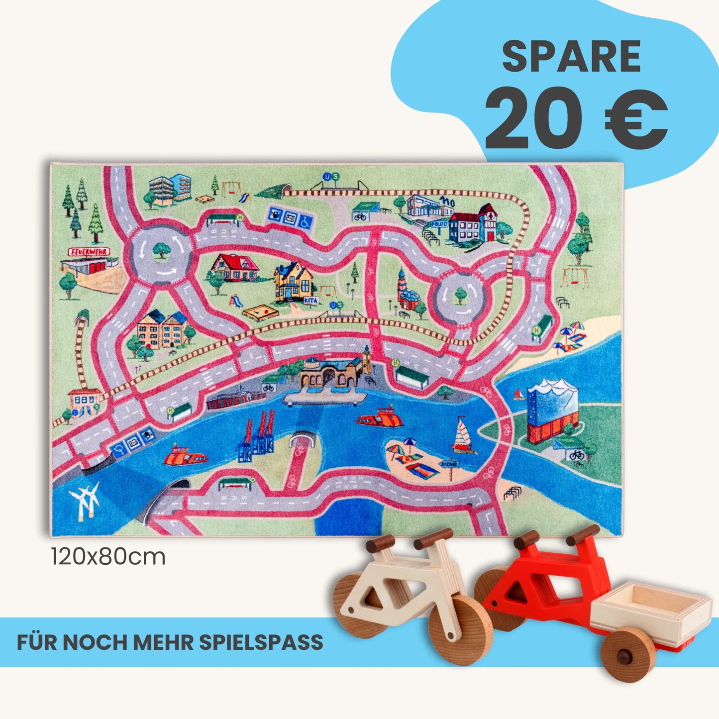 Spielteppich HAMBURG 120x80cm im Starter-Set