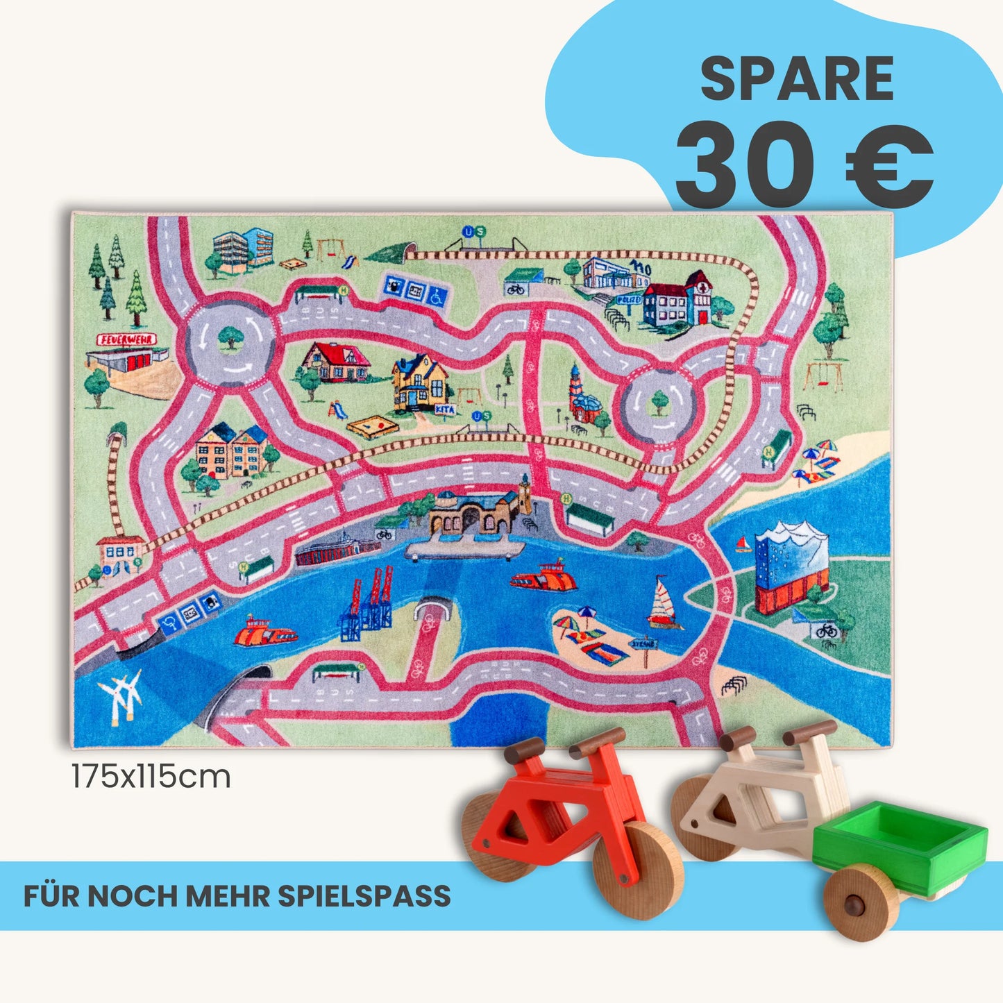Spielteppich HAMBURG 175x115cm im Starter-Set