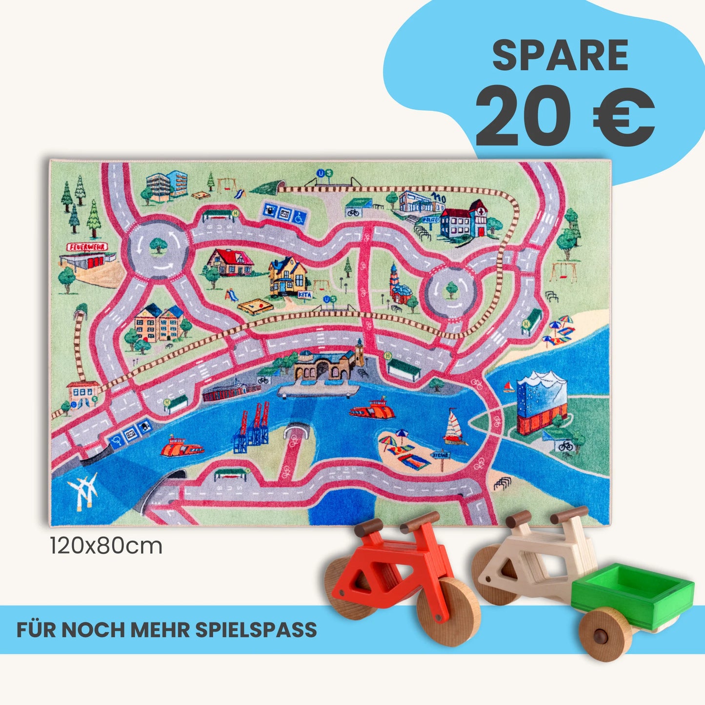 Spielteppich HAMBURG 120x80cm im Starter-Set