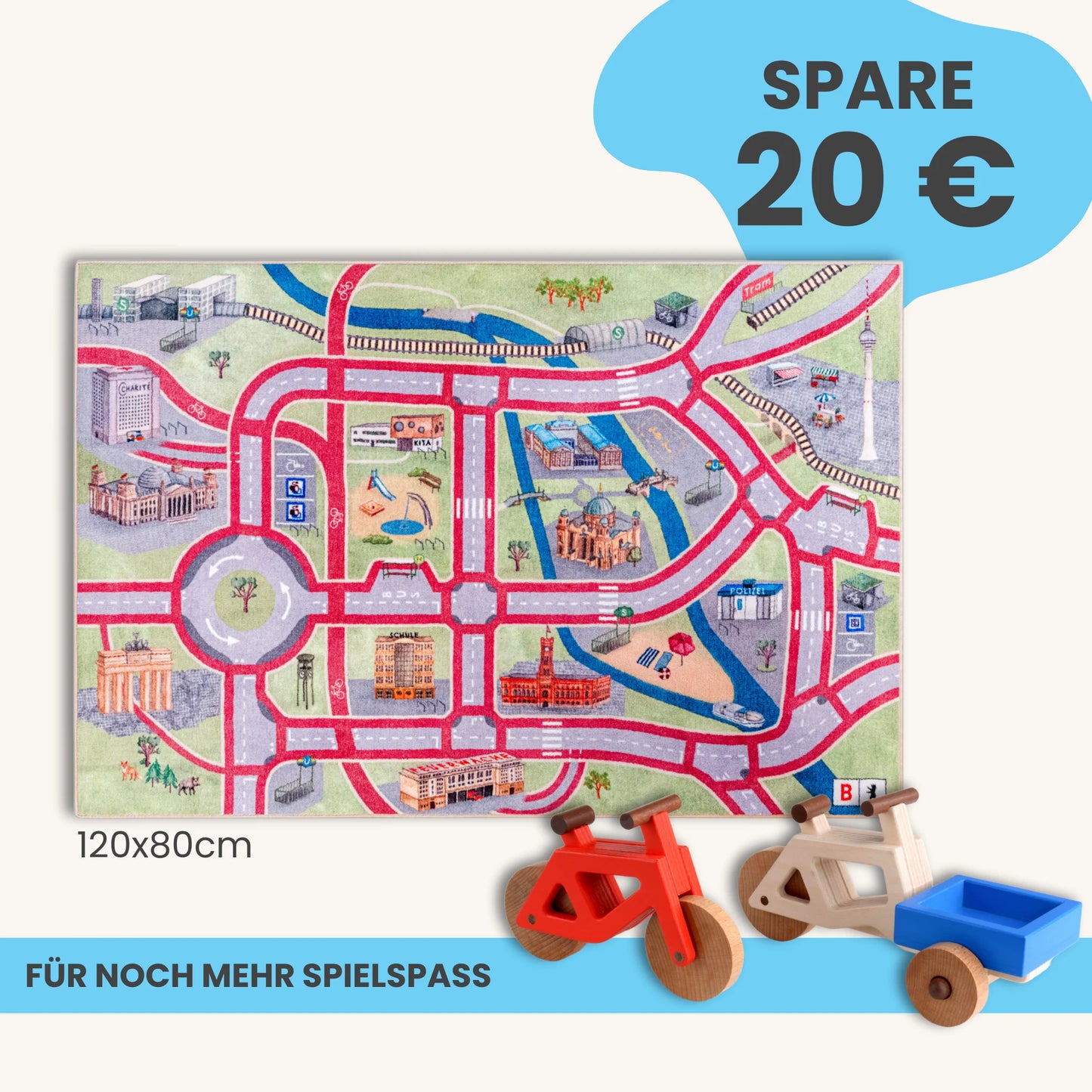 Spielteppich BERLIN 120x80cm im Starter-Set