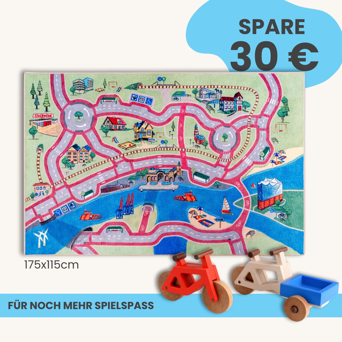 Spielteppich HAMBURG 175x115cm im Starter-Set