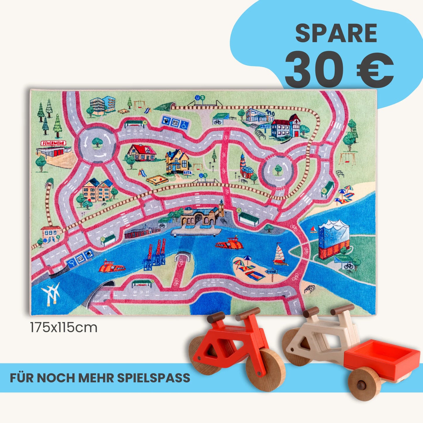 Spielteppich HAMBURG 175x115cm im Starter-Set
