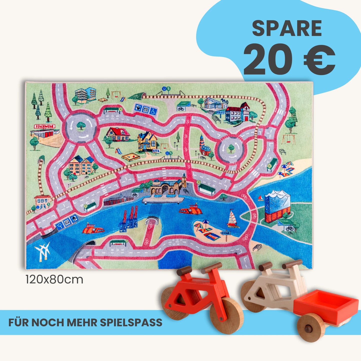 Spielteppich HAMBURG 120x80cm im Starter-Set