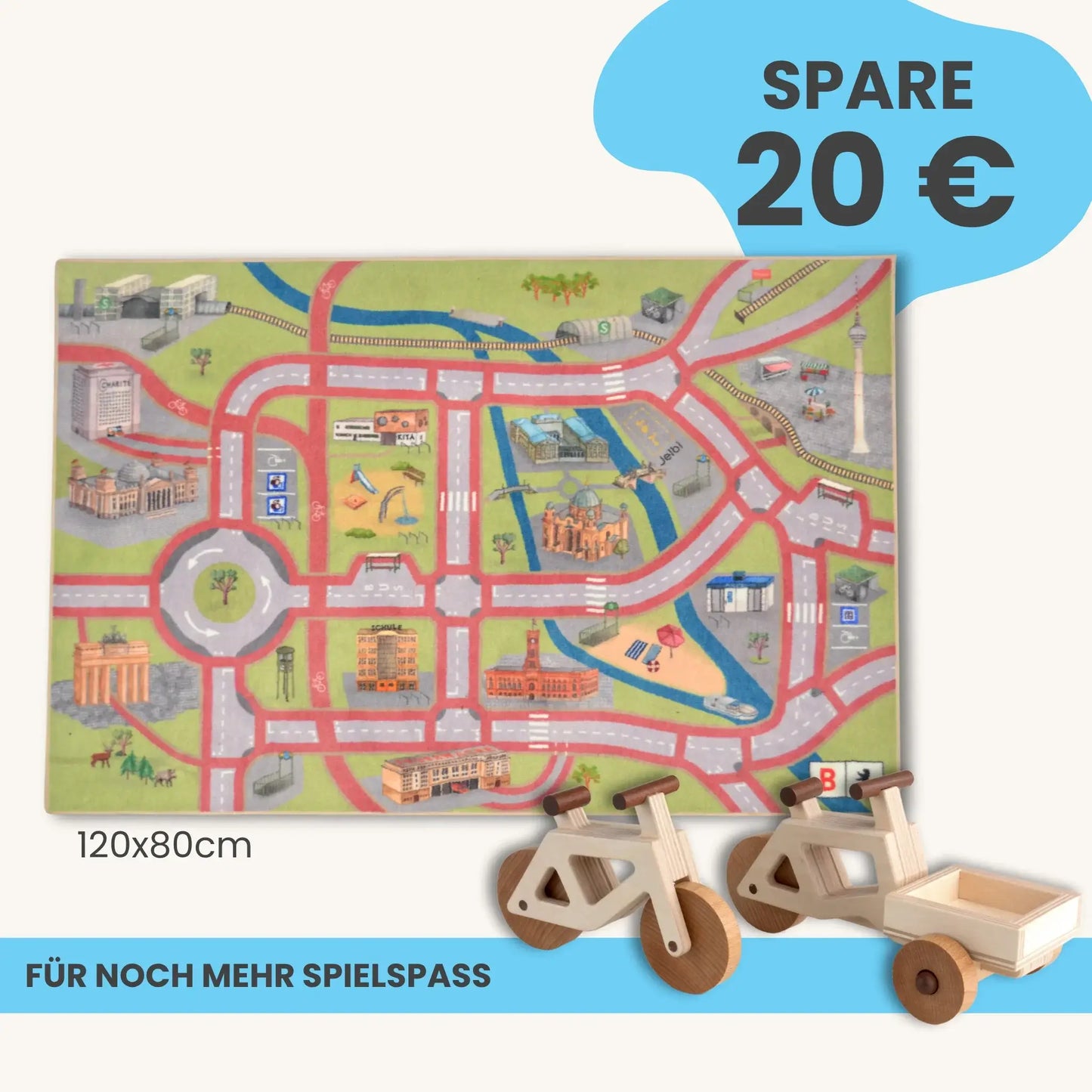 Spielteppich Berlin 120x80cm im Starter-Set