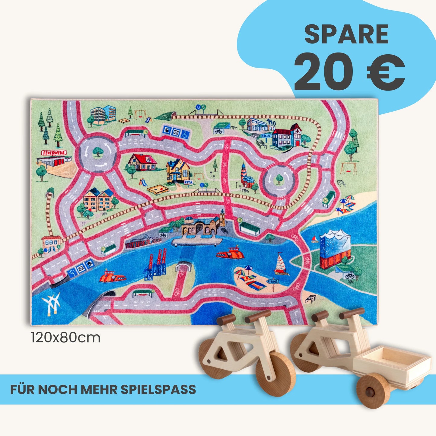 Spielteppich HAMBURG 120x80cm im Starter-Set