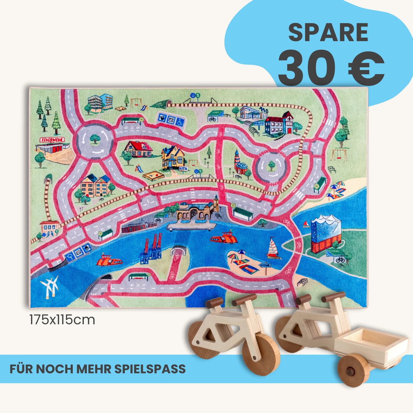Spielteppich HAMBURG 175x115cm im Starter-Set