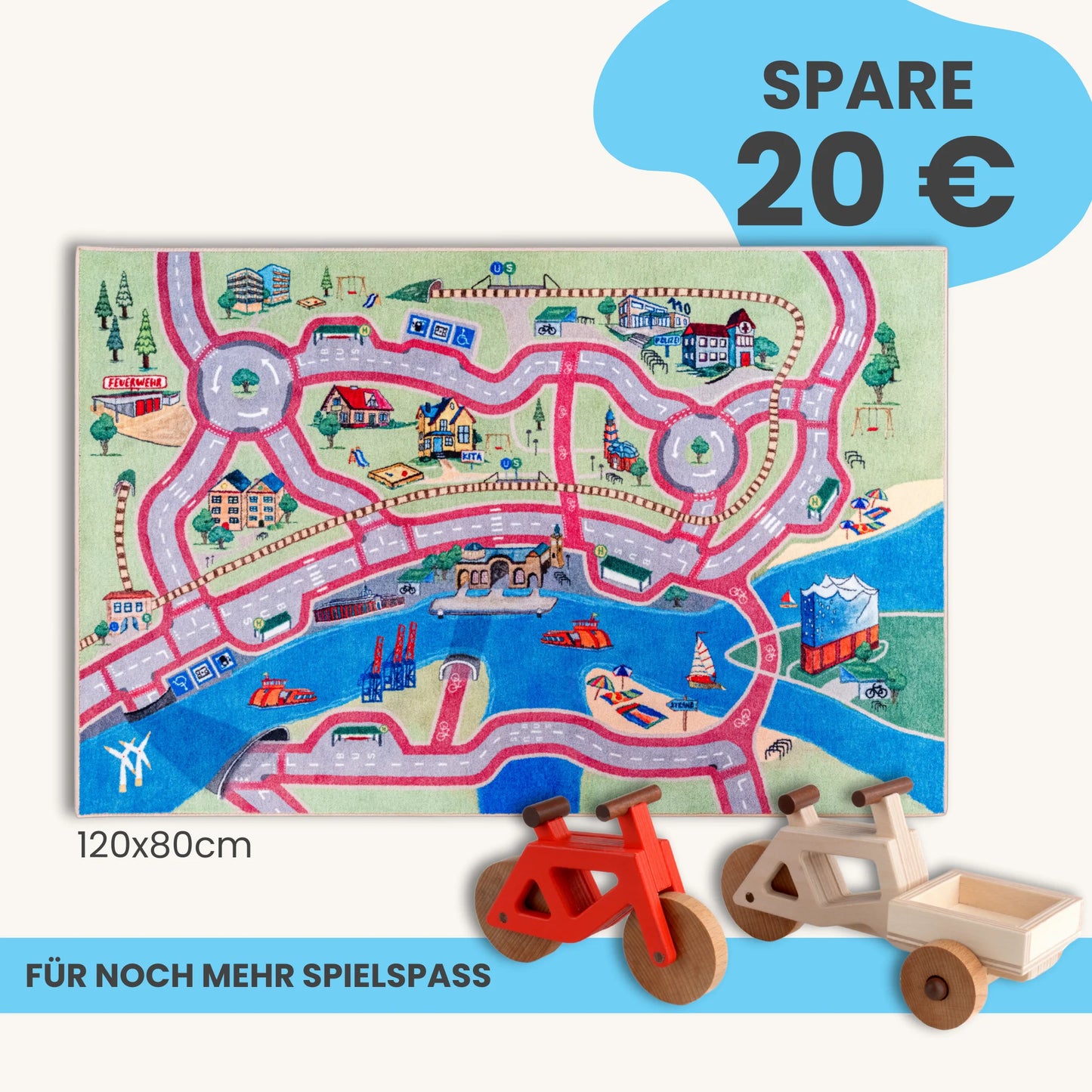 Spielteppich HAMBURG 120x80cm im Starter-Set