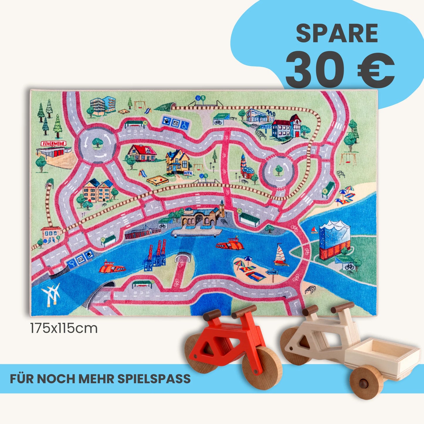 Spielteppich HAMBURG 175x115cm im Starter-Set