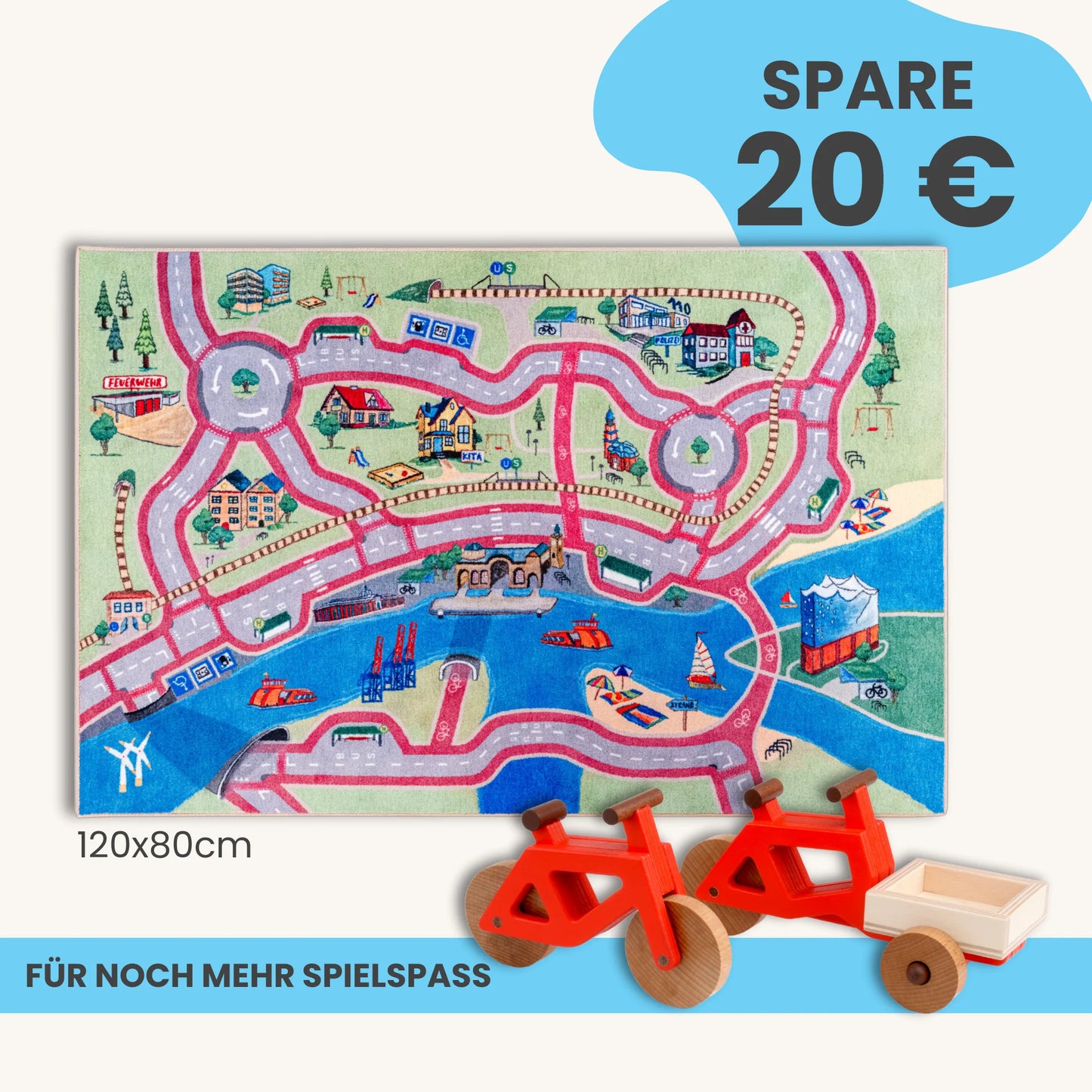 Spielteppich HAMBURG 120x80cm im Starter-Set