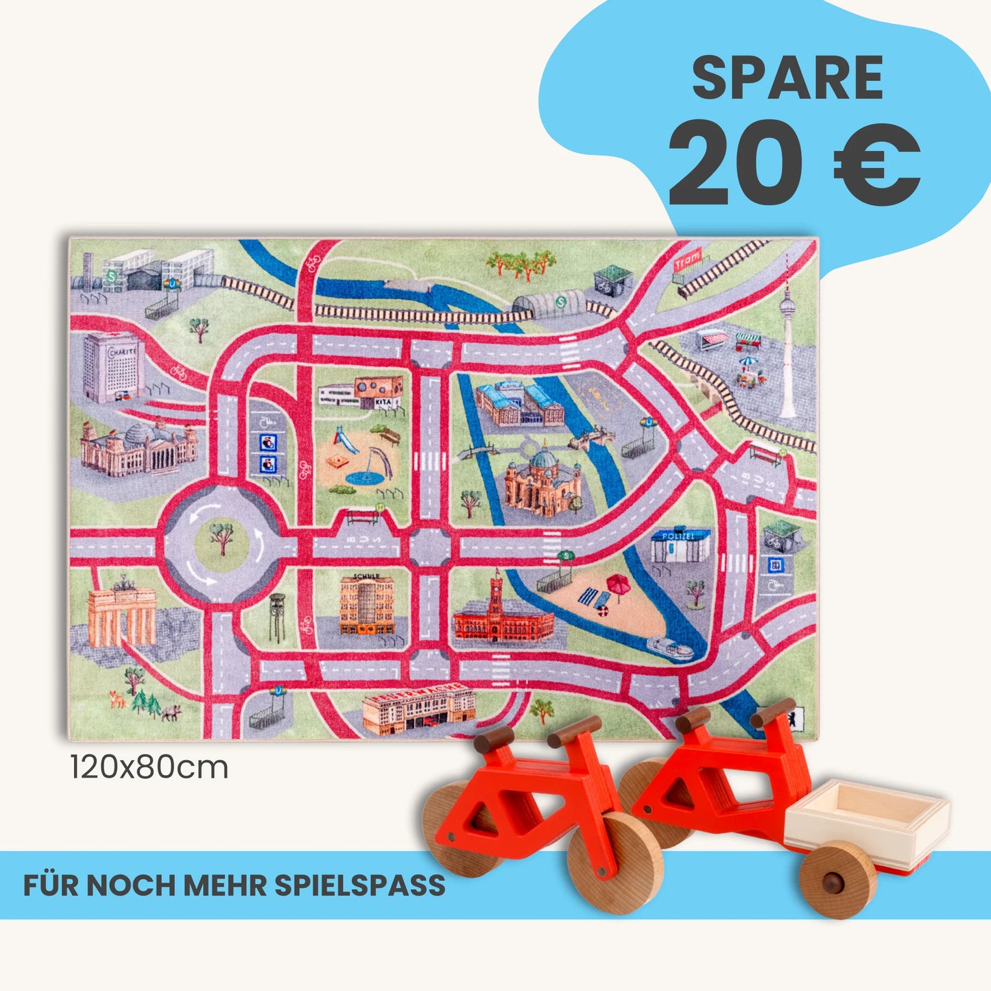 Spielteppich BERLIN 120x80cm im Starter-Set