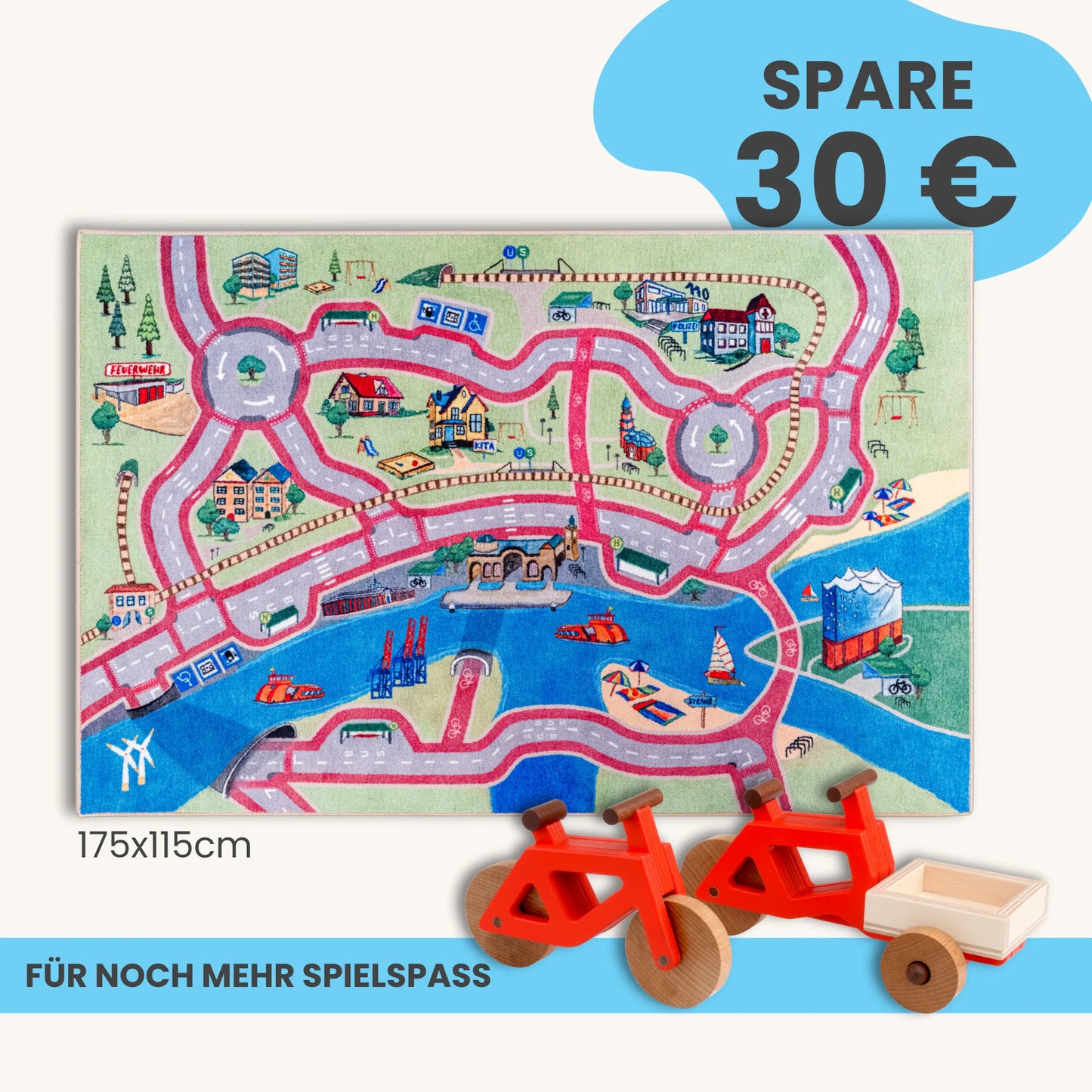 Spielteppich HAMBURG 175x115cm im Starter-Set