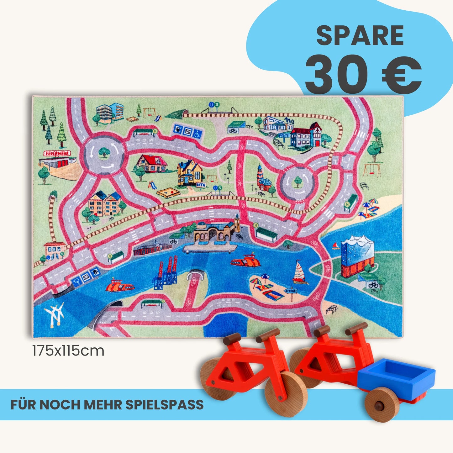 Spielteppich HAMBURG 175x115cm im Starter-Set