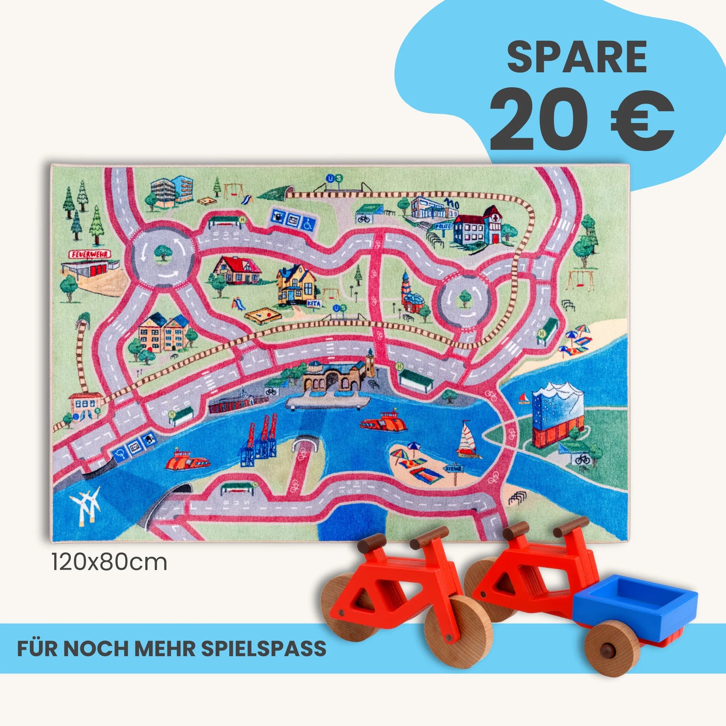 Spielteppich HAMBURG 120x80cm im Starter-Set