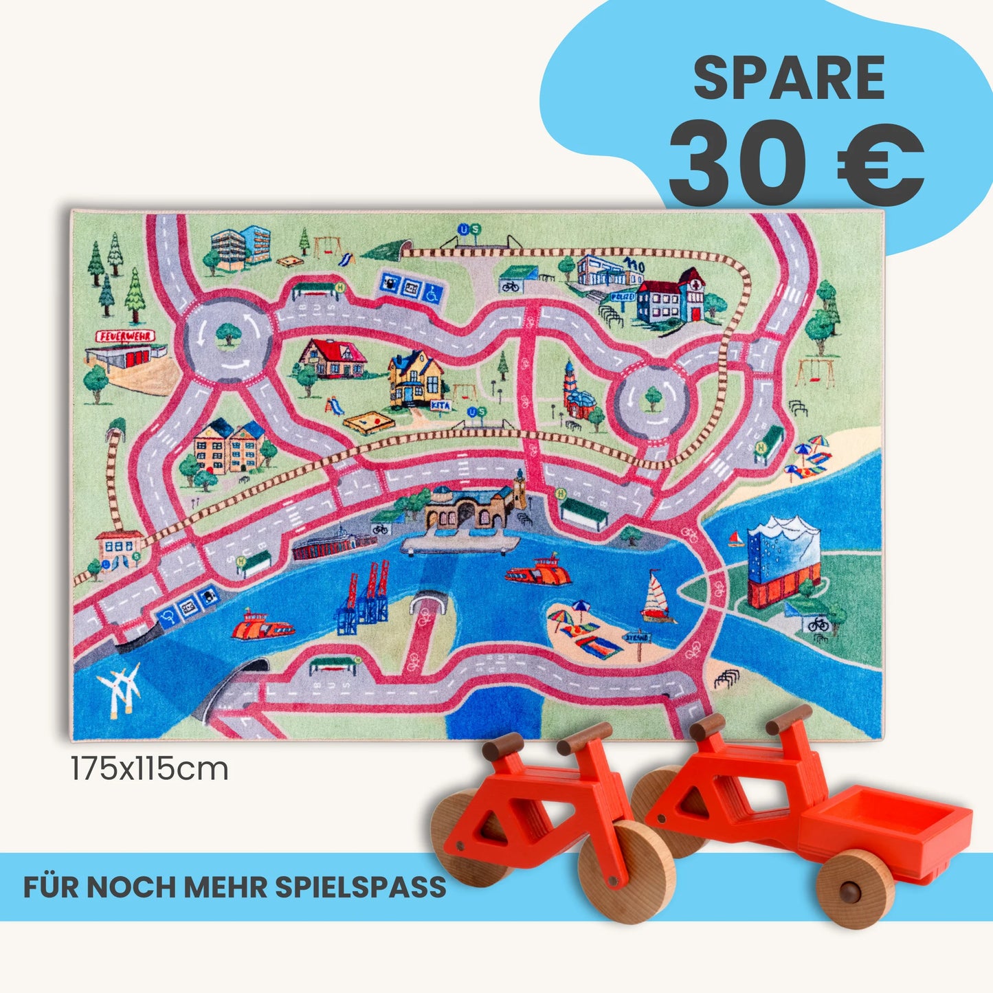 Spielteppich HAMBURG 175x115cm im Starter-Set