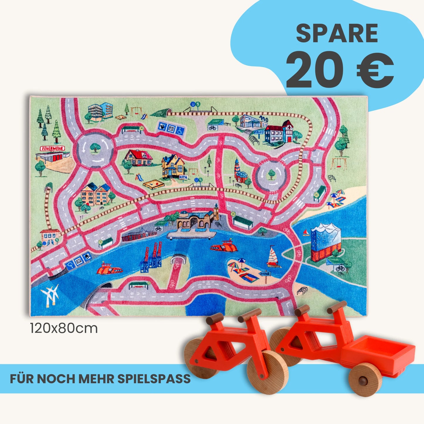 Spielteppich HAMBURG 120x80cm im Starter-Set
