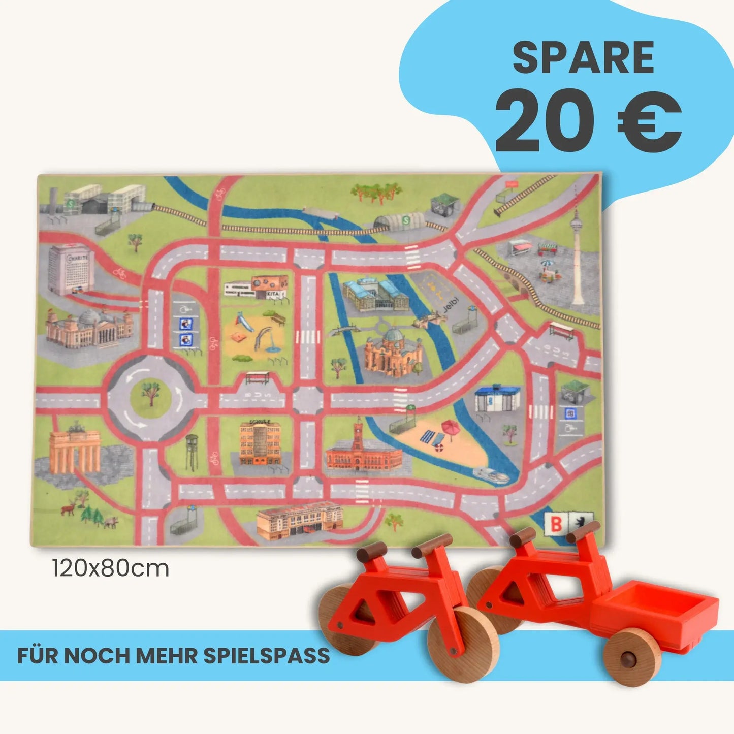 Spielteppich Berlin 120x80cm im Starter-Set