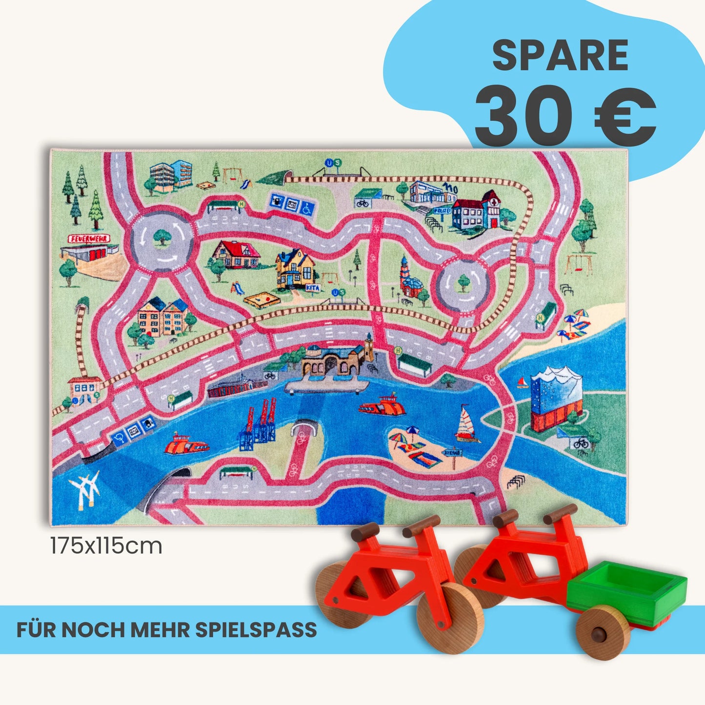 Spielteppich HAMBURG 175x115cm im Starter-Set
