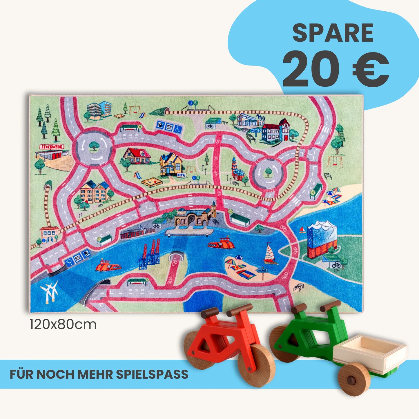Spielteppich HAMBURG 120x80cm im Starter-Set