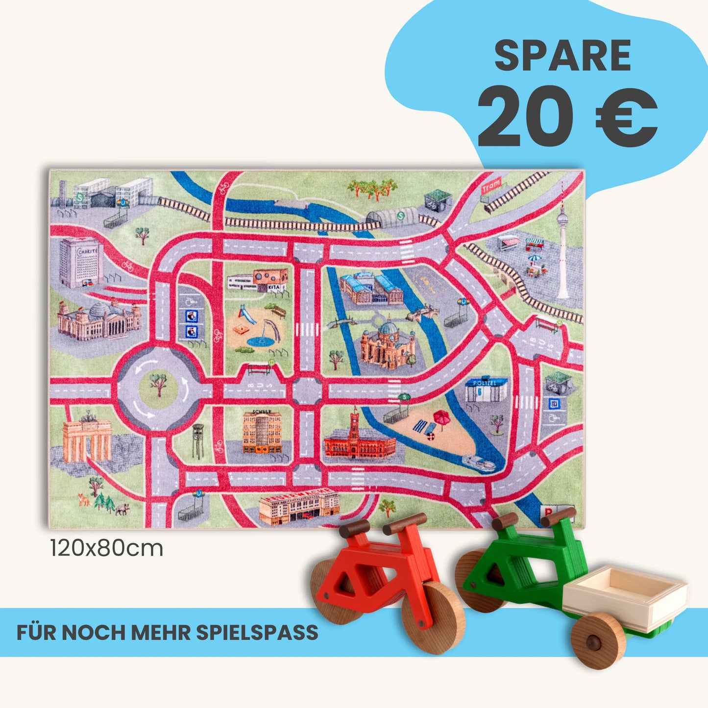 Spielteppich BERLIN 120x80cm im Starter-Set