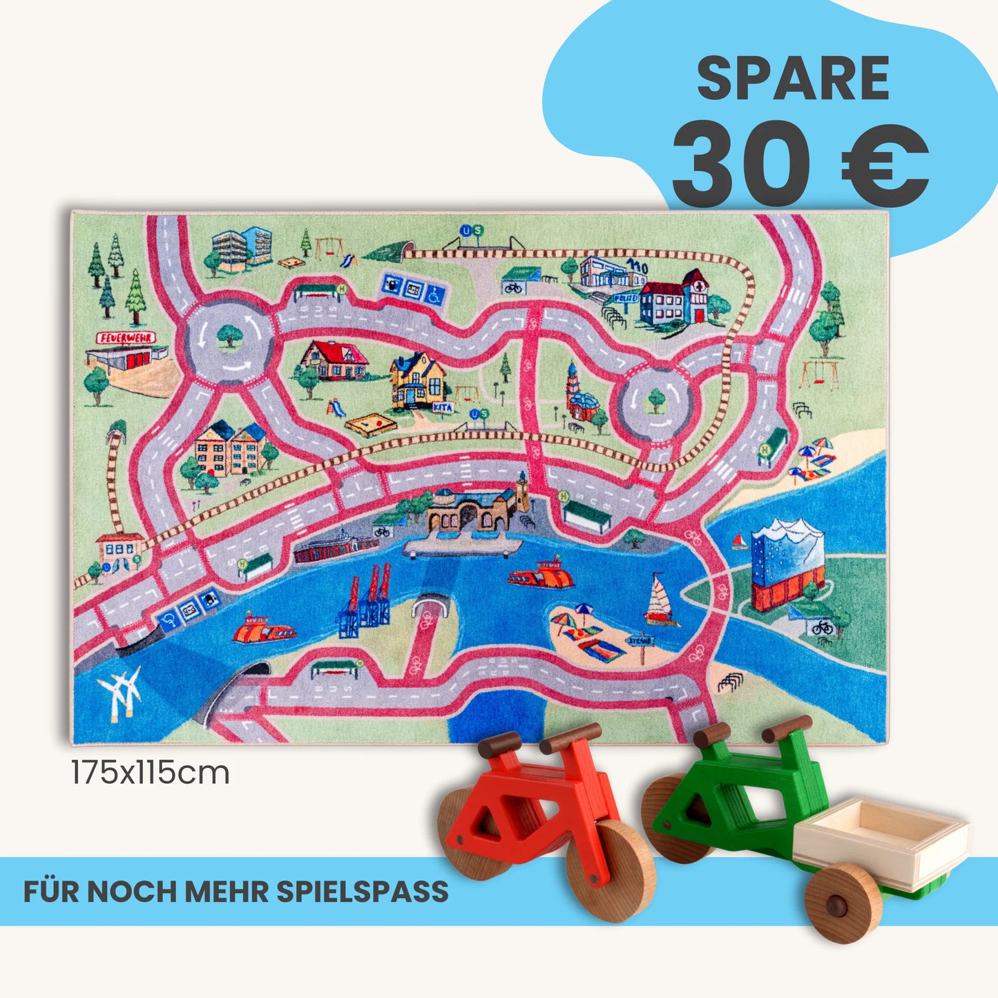 Spielteppich HAMBURG 175x115cm im Starter-Set