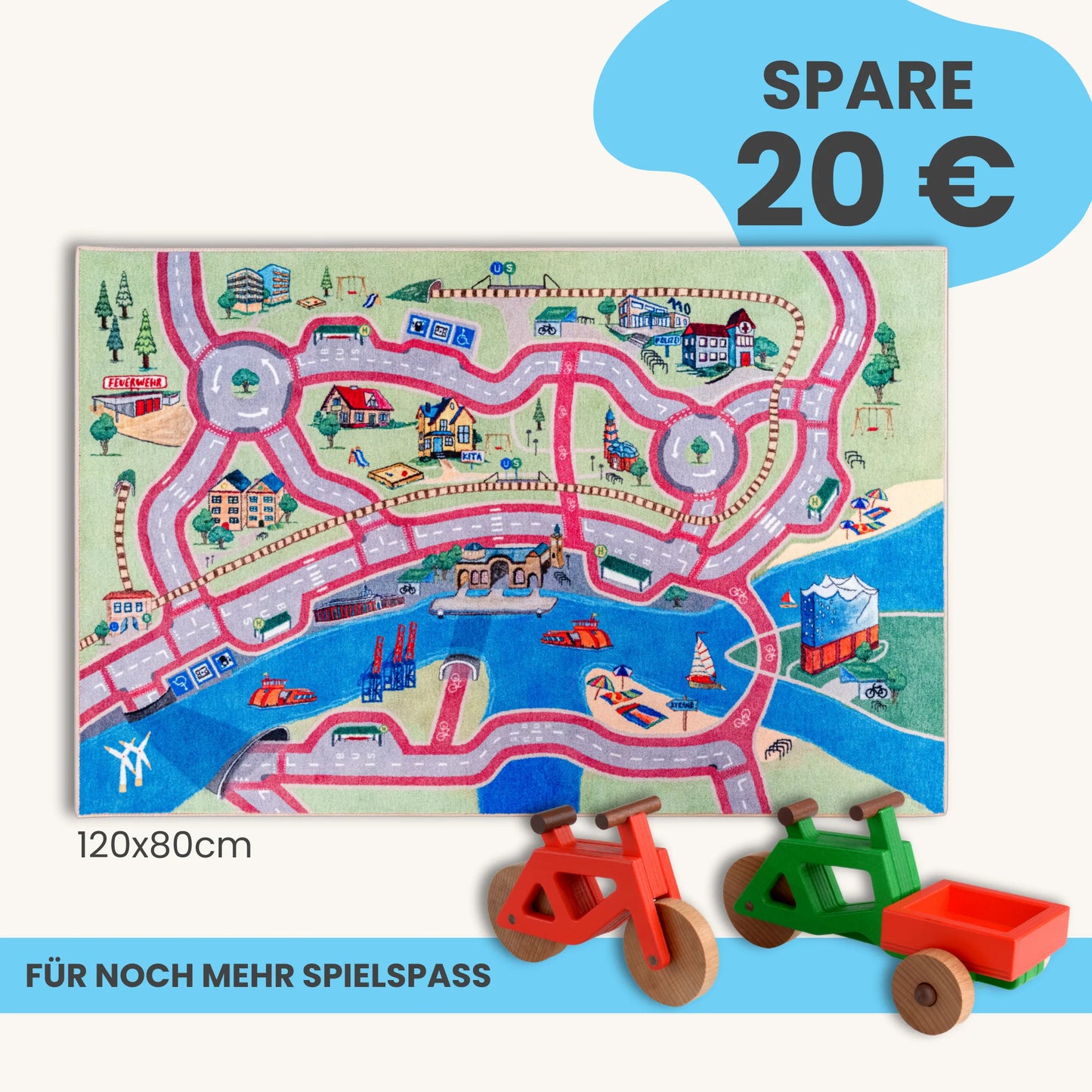 Spielteppich HAMBURG 120x80cm im Starter-Set