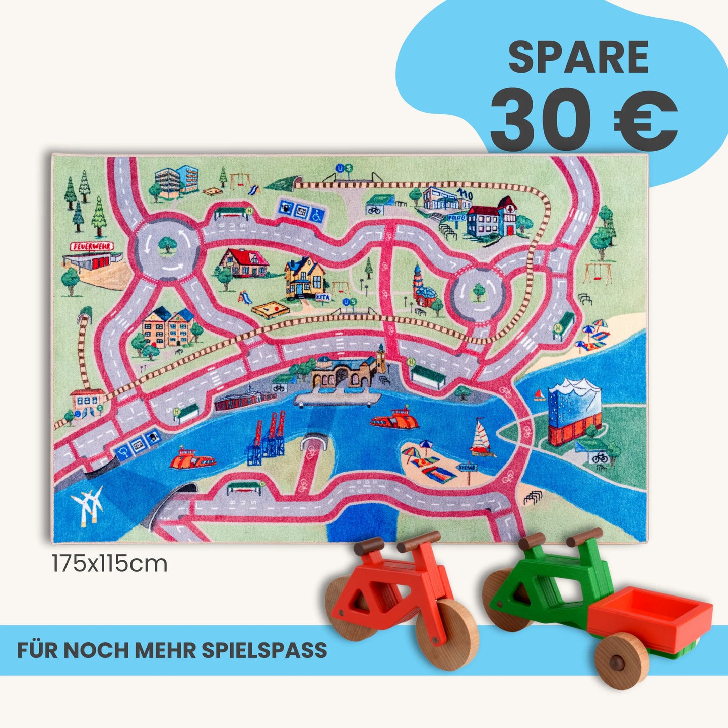 Spielteppich HAMBURG 175x115cm im Starter-Set