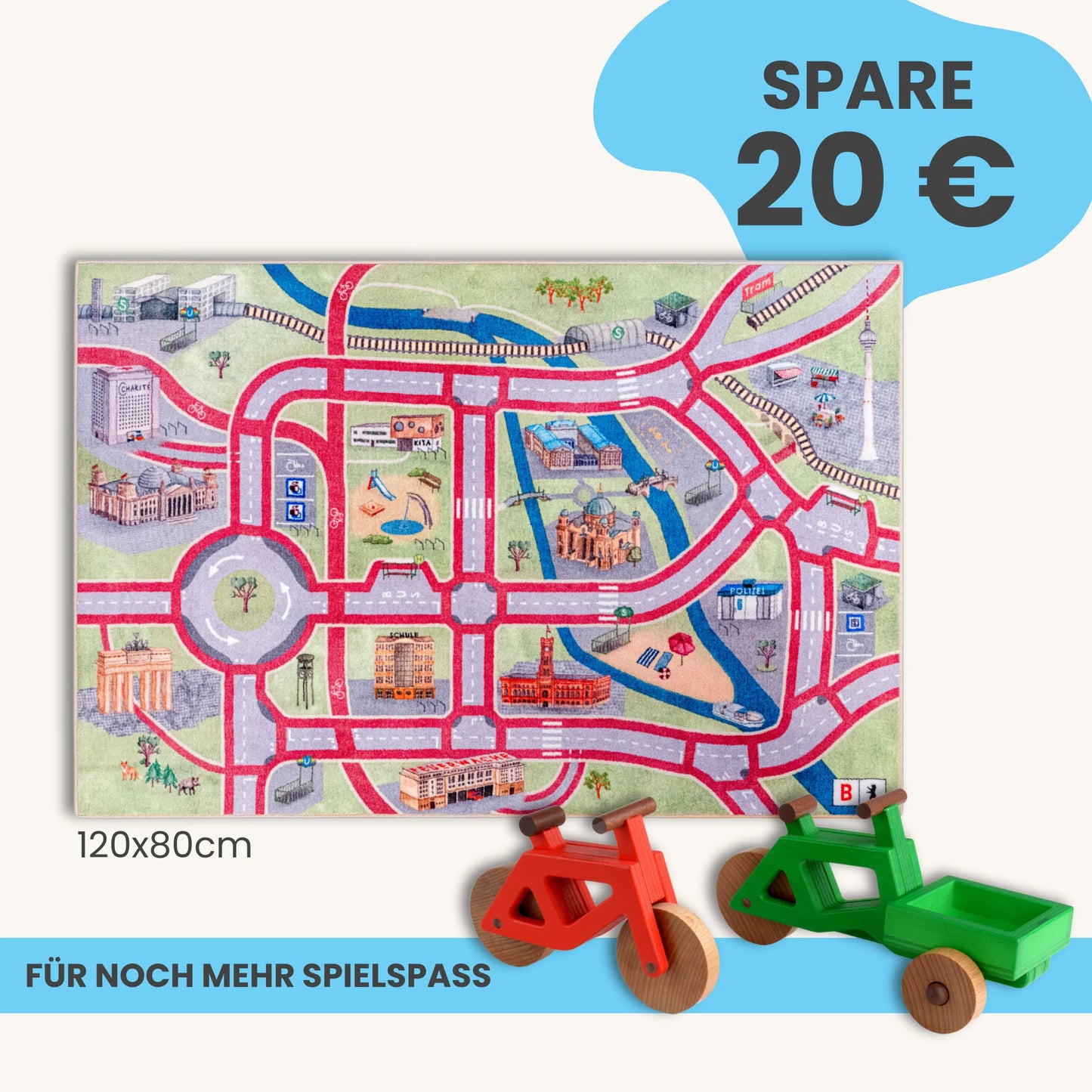 Spielteppich BERLIN 120x80cm im Starter-Set