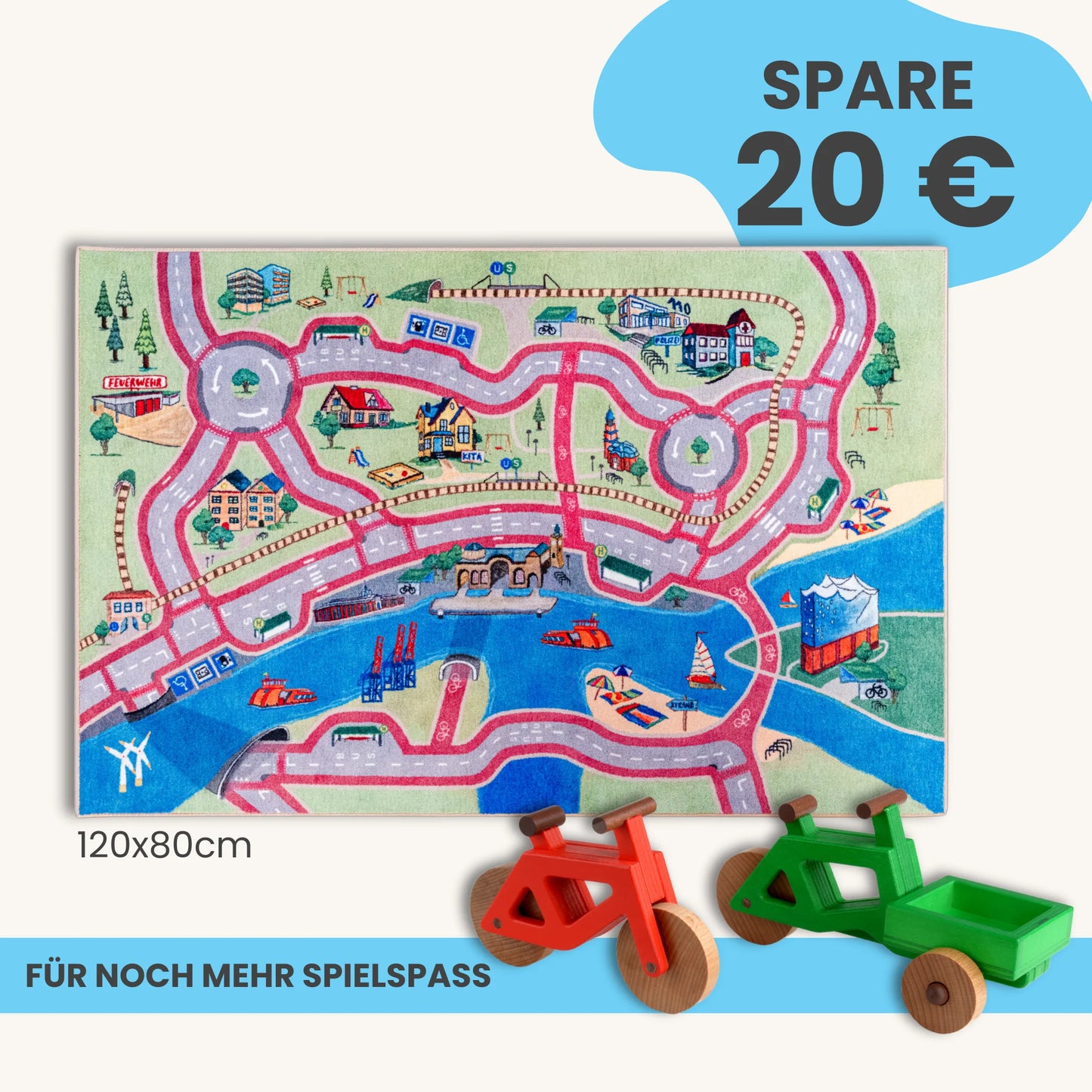 Spielteppich HAMBURG 120x80cm im Starter-Set