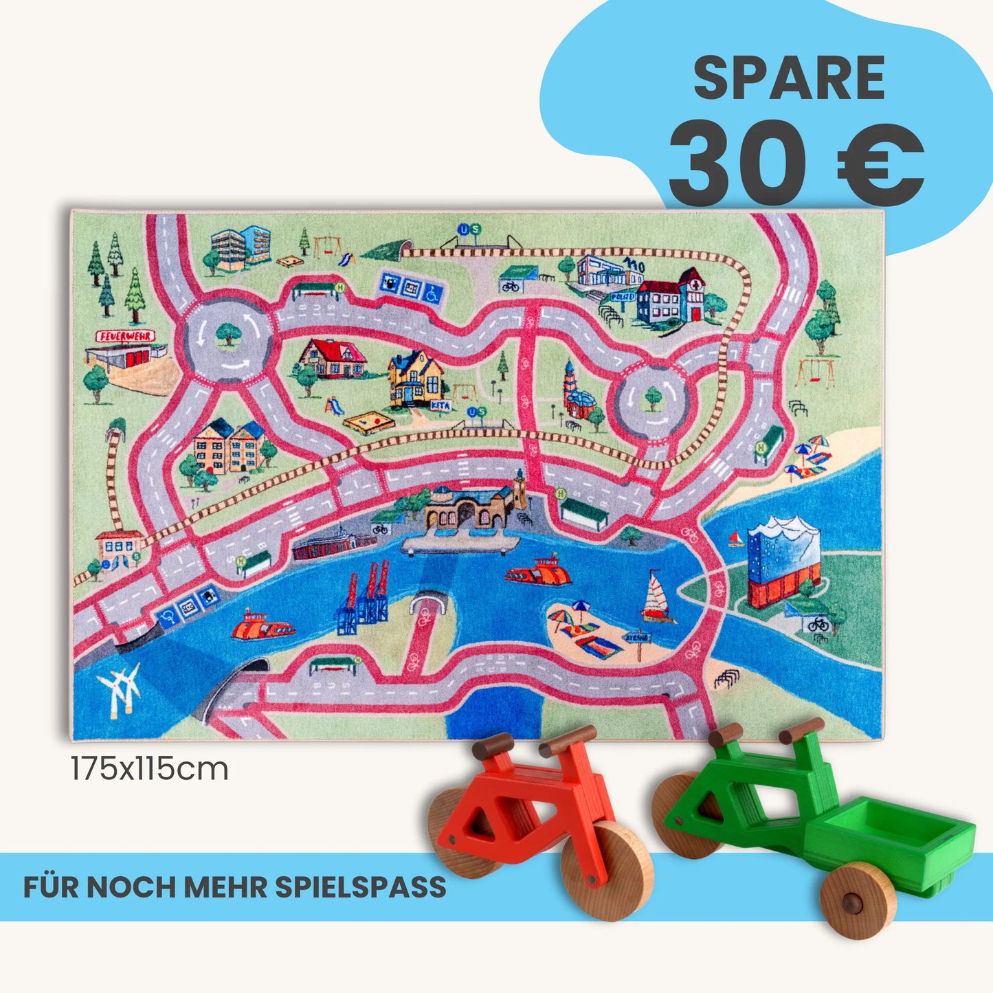 Spielteppich HAMBURG 175x115cm im Starter-Set